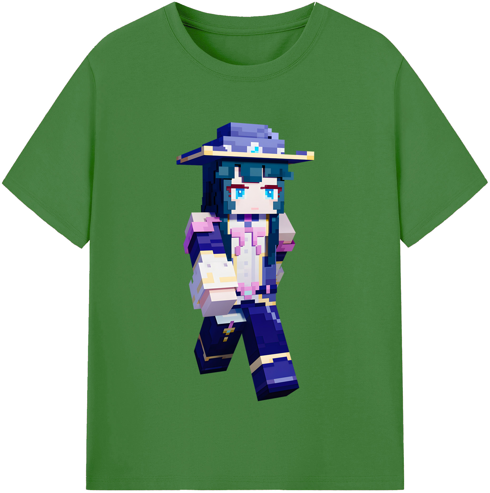（画像用） マインクラフト ブロックの世界 Minecraft MC Block world レディースカジュアルプリントTシャツ（綿100％）